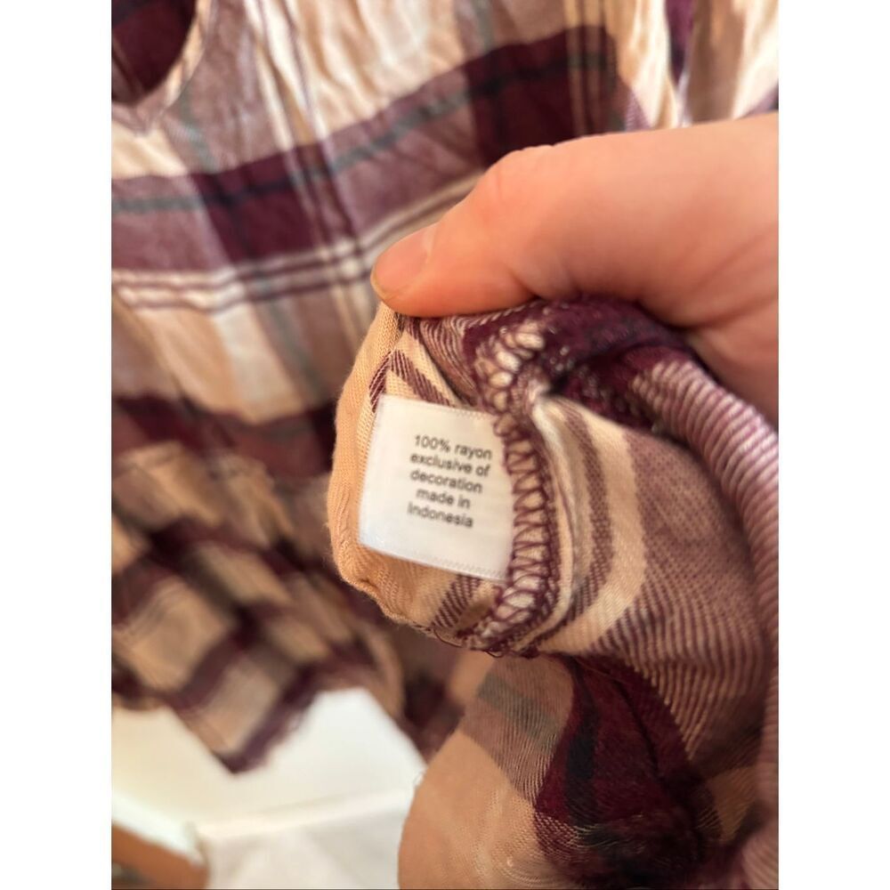 Lane Bryant V Neck Plaid Flannel Long Sleeve Women SZ 22/24 - Picture 5 of 7